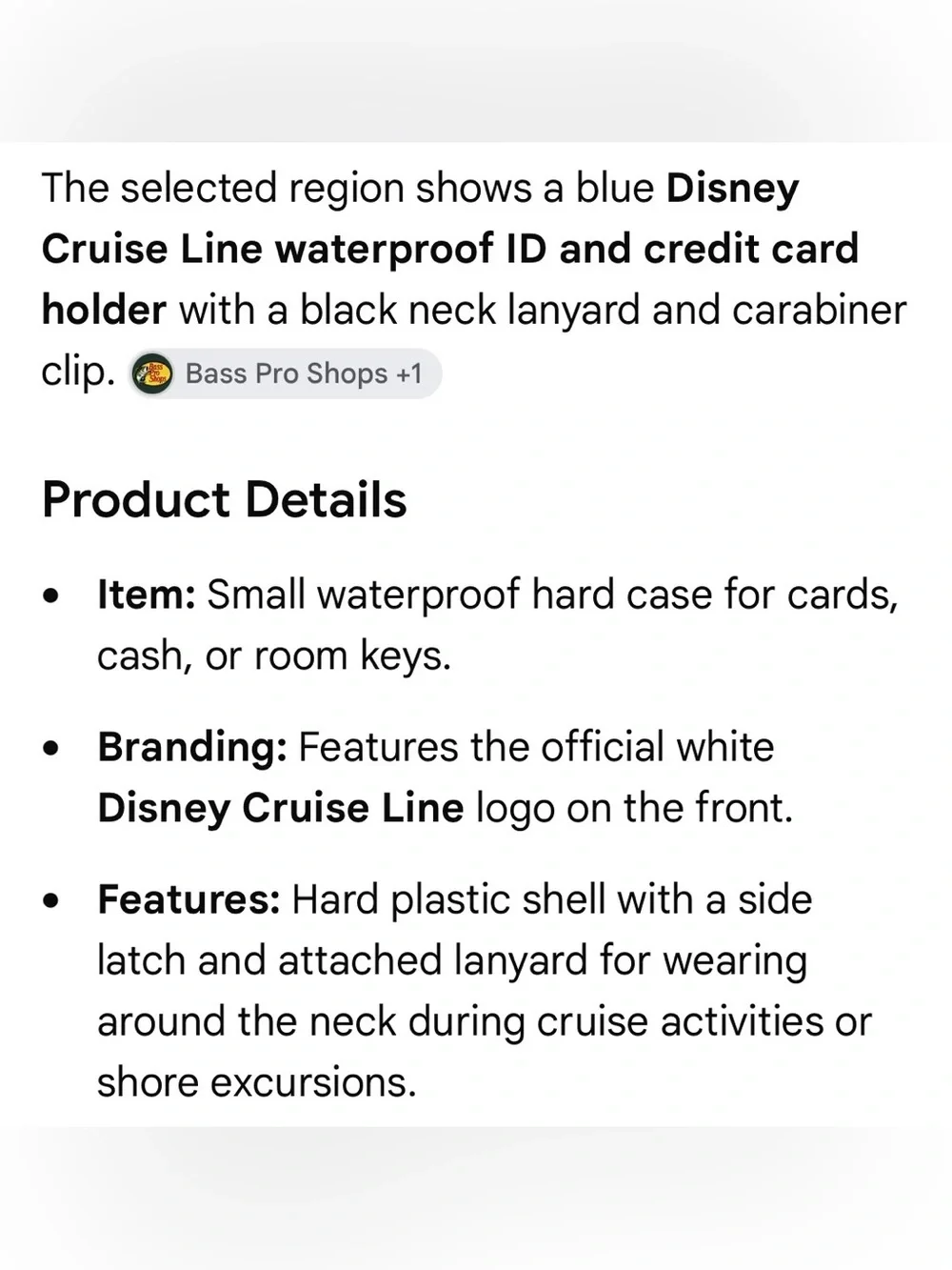 Disney Cruise Line Blue Card & Key Holder